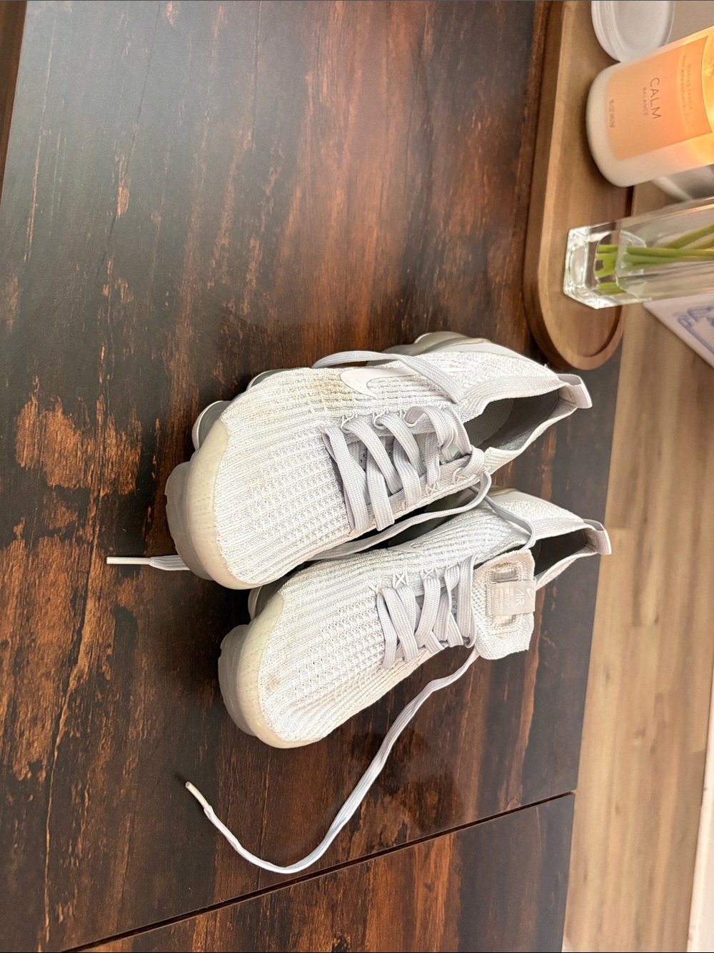 Nike Kids White Knit Lace-Up Sneakers
